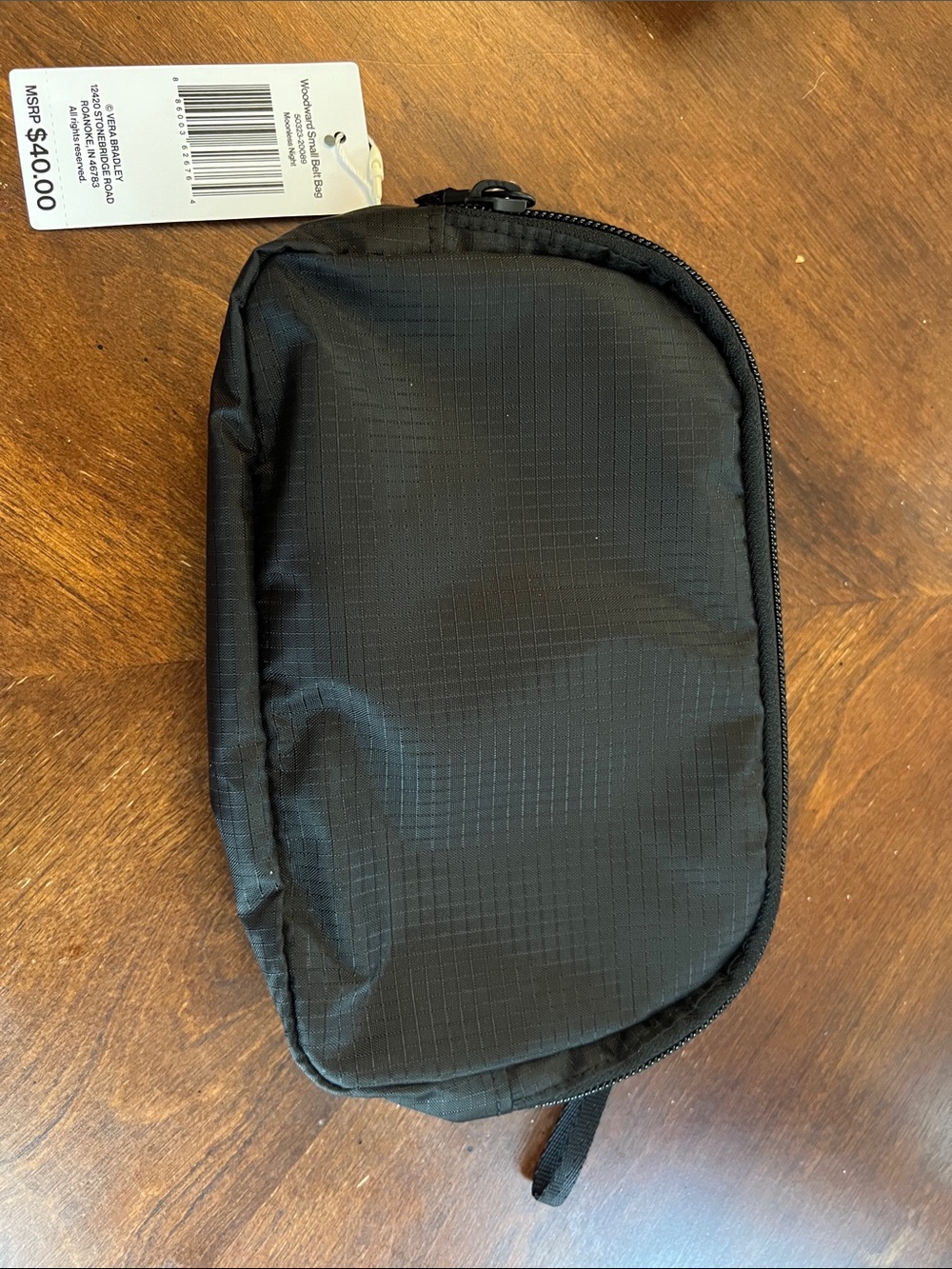 Vera Bradley Black Woodward Small Belt Bag